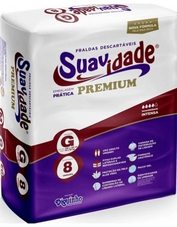 FRALDA DESC. GERIATRICA SUAVIDADE PREMIUM G 8UN DIGUINHO
