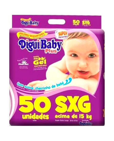 FRALDA INFANTIL DIGUIBABY PLUS SXG 50 UND