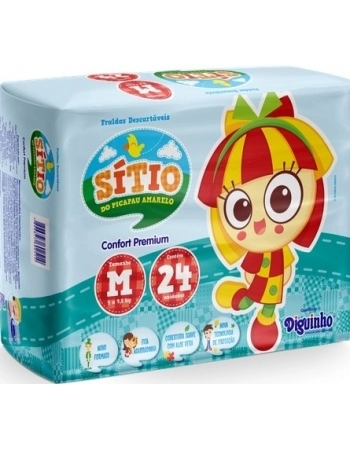 FRALDA DESC. SÍTIO PICA PAU AMARELO CONFORT PREMIUM SUPER M 24 UND