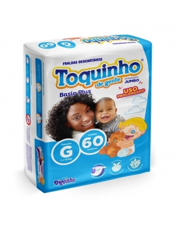 FRALDA DESC. TOQUINHO DE GENTE BASIC PLUS G 60 UND