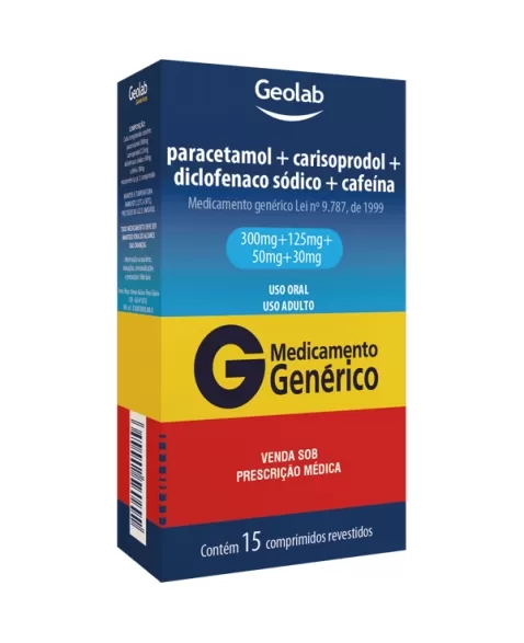 G.PARAC+CARISOP+DICLOF SOD+CAF 300+125+50+30MG 15 CPR