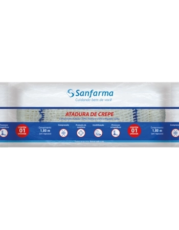 ATADURA CREPE 6CM X 1,80M UNIDADE SANFARMA