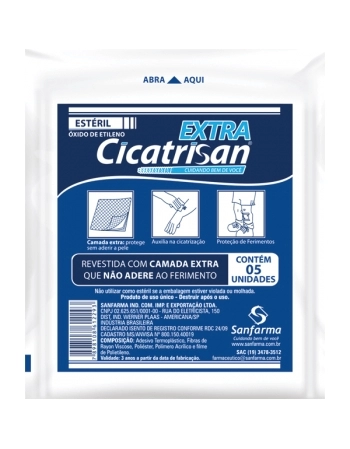 CICATRISAN COMPRESSA NAO ADERENTE EXTRA ESTERIL 05UN SANFARMA