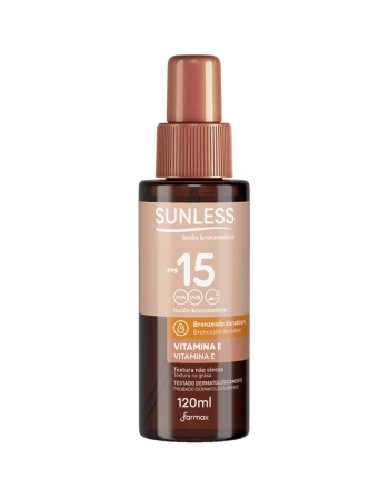 SUNLESS LOCAO BRONZ CREME FPS 15 120 ML