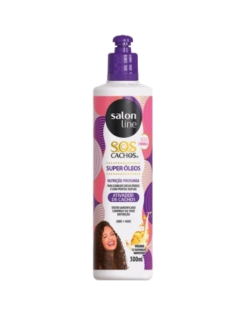 SOS CACHOS ATIVADOR CACHOS SUPER OLEOS 300ML SALON LINE