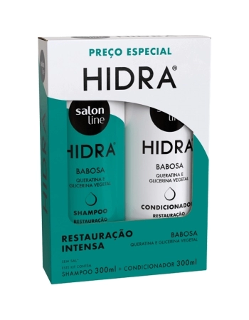 KIT SHAMPOO E CONDICIONADOR HIDRA RESTAURAÇÃO INTENSA 300ML SALON LINE