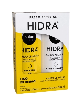 KIT SHAMPOO E CONDICIONADOR HIDRA LISO EXTREMO 300ML SALON LINE