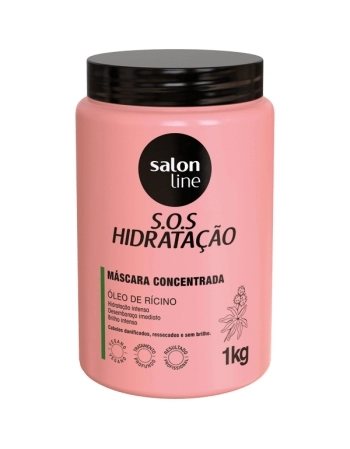 SOS HIDRATACAO MASCARA OLEO DE RICINO 1KG SALON LINE