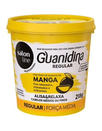 GUANIDINA REGULAR OLEO DE SEMENTE MANGA CABELOS MEDIOS OU FINOS 218GR SALON LINE