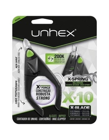 ALICATE PARA UNHAS UNHEX X10- PRETO/VERDE-LIMAO