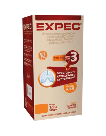 EXPEC XAROPE 120ML SABOR FRAMBO/CARAMELO