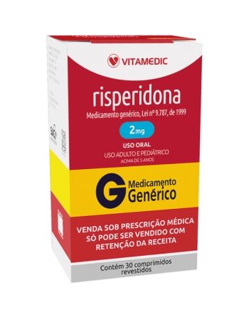 RISPERIDONA 2MG 30CPR REVESTIDO (P344) - GENÉRICO