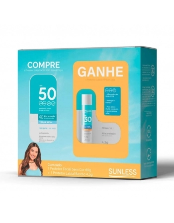 SUNLESS KIT PROT SOLAR FACIAL FPS50 60G + PROT LABIAL 4,5GR