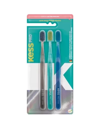 KIT ESCOVA DENTAL KESS PRO 3UN EXT MAC