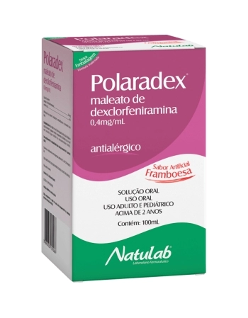 POLARADEX FRAMBOESA 0,4MG/ML ADUL E PED (DEXCLORFENIRAMINA) 100 ML