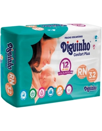 FRALDA DESC. DIGUINHO CONFORT PLUS ECONOMICA RN 32 UND