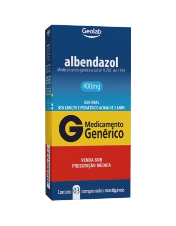 ALBENDAZOL 400MG 3 CPR MASTIGAVEIS - GENÉRICO