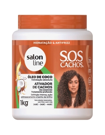 ATIVADOR DE CACHOS SOS CACHOS OLEO DE COCO 1KG SALON LINE