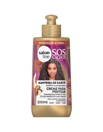 CREME PARA PENTEAR MANTEIGA KARITE 300ML SALON LINE