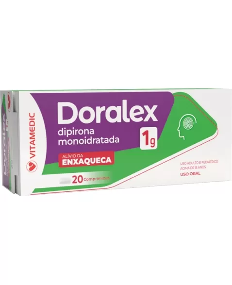 DORALEX 1G 20CPR ENXAQUECA (DIPIRON MONOIDRATADA)