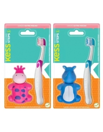 ESCOVA DENTAL INF KESS STEPS COM CAPA PROTETORA RICCA