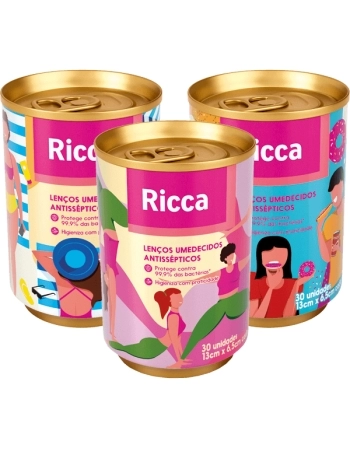 RICCA LENCOS UMEDECIDOS ANTISSEPTICOS LATINHA 30UN BELLIZ