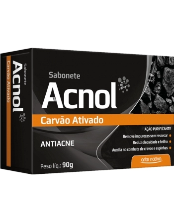 SABONETE ACNOL CARVAO ATIVADO ANTIACNE 90G ARTE NATIVA