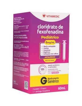 CLORIDRATO FEXOFENADINA 60ML SERINGA DOSADORA PED - GENÉRICO