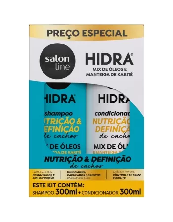 HIDRA KIT SHAMP/CONDIC NUTRICAO E DEFINICAO DE CACHOS 300ML SALON LINE