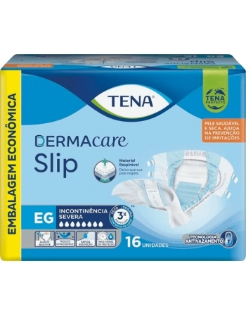FRALDA TENA DERMACARE SLIP 16 UND EG ADULTO